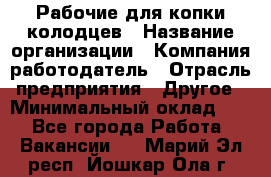 Рабочие для копки колодцев › Название организации ­ Компания-работодатель › Отрасль предприятия ­ Другое › Минимальный оклад ­ 1 - Все города Работа » Вакансии   . Марий Эл респ.,Йошкар-Ола г.